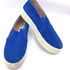 Steve Madden Royal Blue Suede Platform Slip-Ons